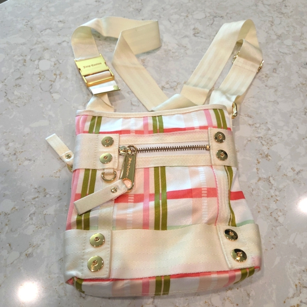 Rare Juicy Couture Pink & Green Plaid Crossbody Bag